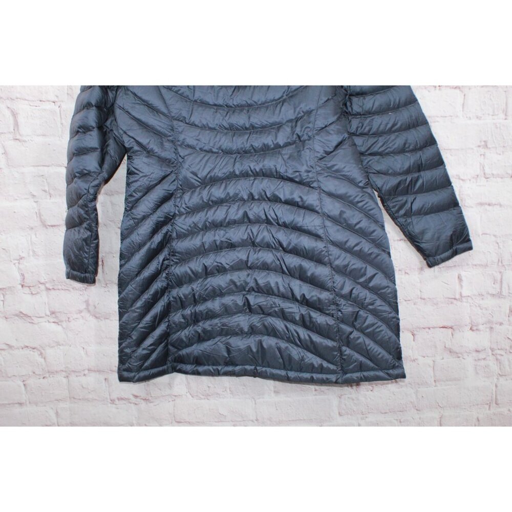 LL Bean Ultralight 850 Down Hooded Coat Three Quarter Length Mariner Blue XL - Picture 5 of 11